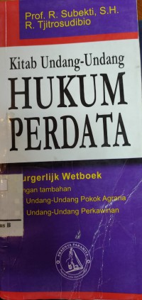 Image of Kitab undang - undang hukum perdata